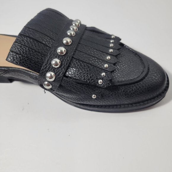 A New Day Women's Black Karoline Studded Fringe Backless Loafer Mules Size 6 - Picture 10 of 10